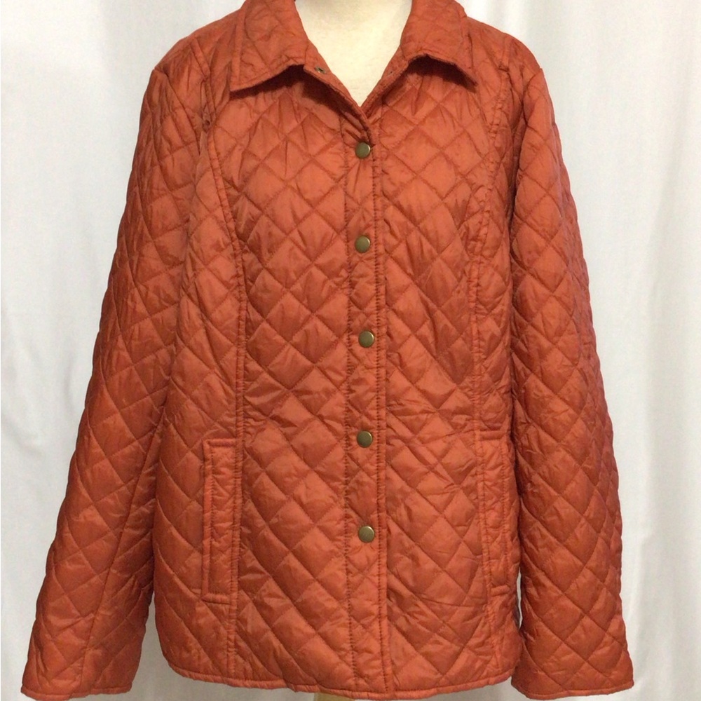 Joan Rivers Orange Puffer Jacket with Quilted Design